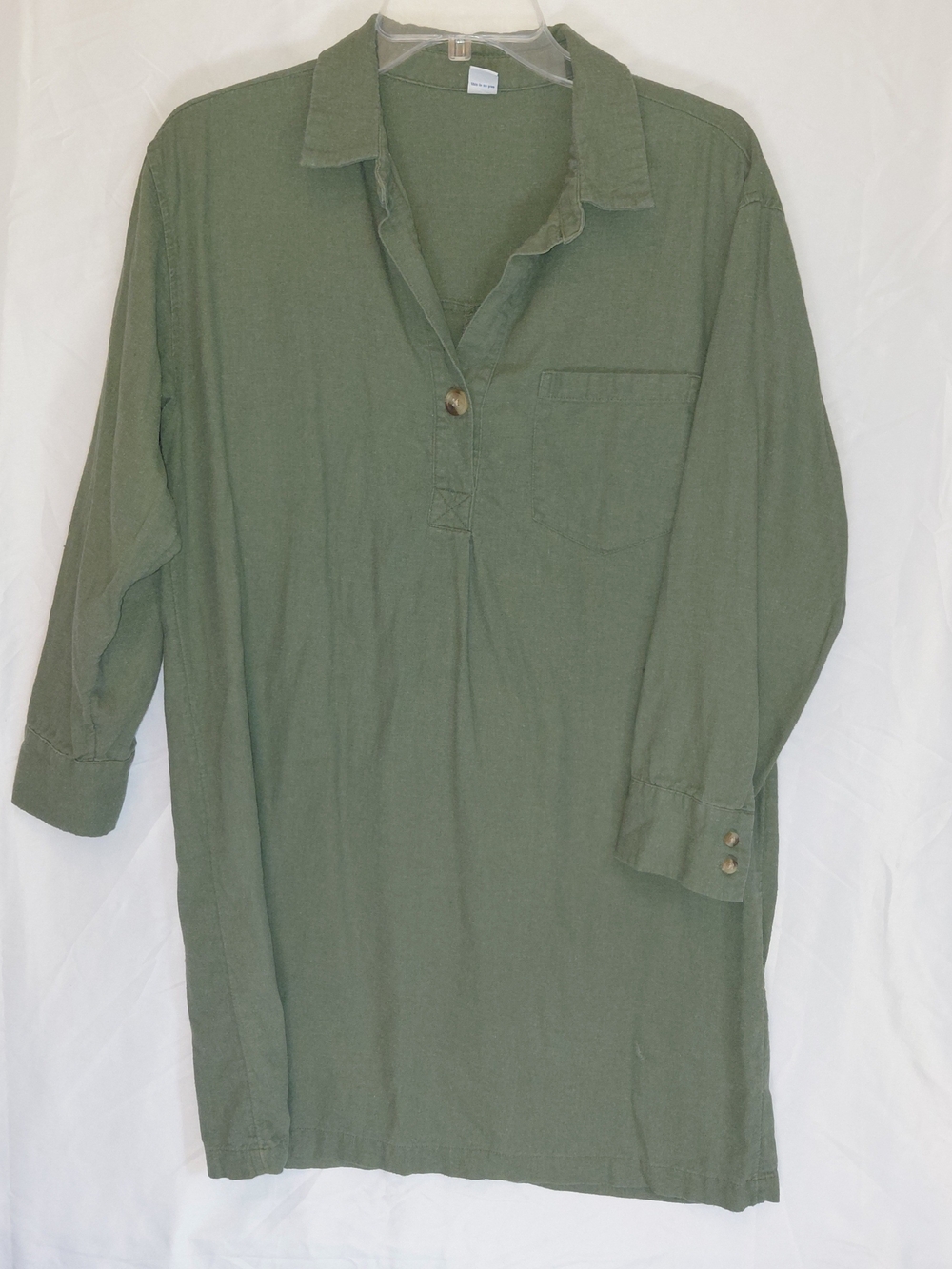 Old Navy Olive Green Women's Casual Button-Down Shirt Dress